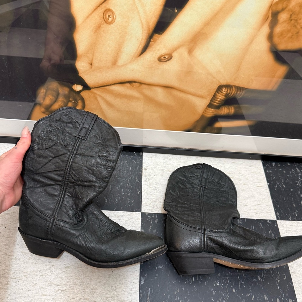 FAUX LEATHER Short Cowboy Boots